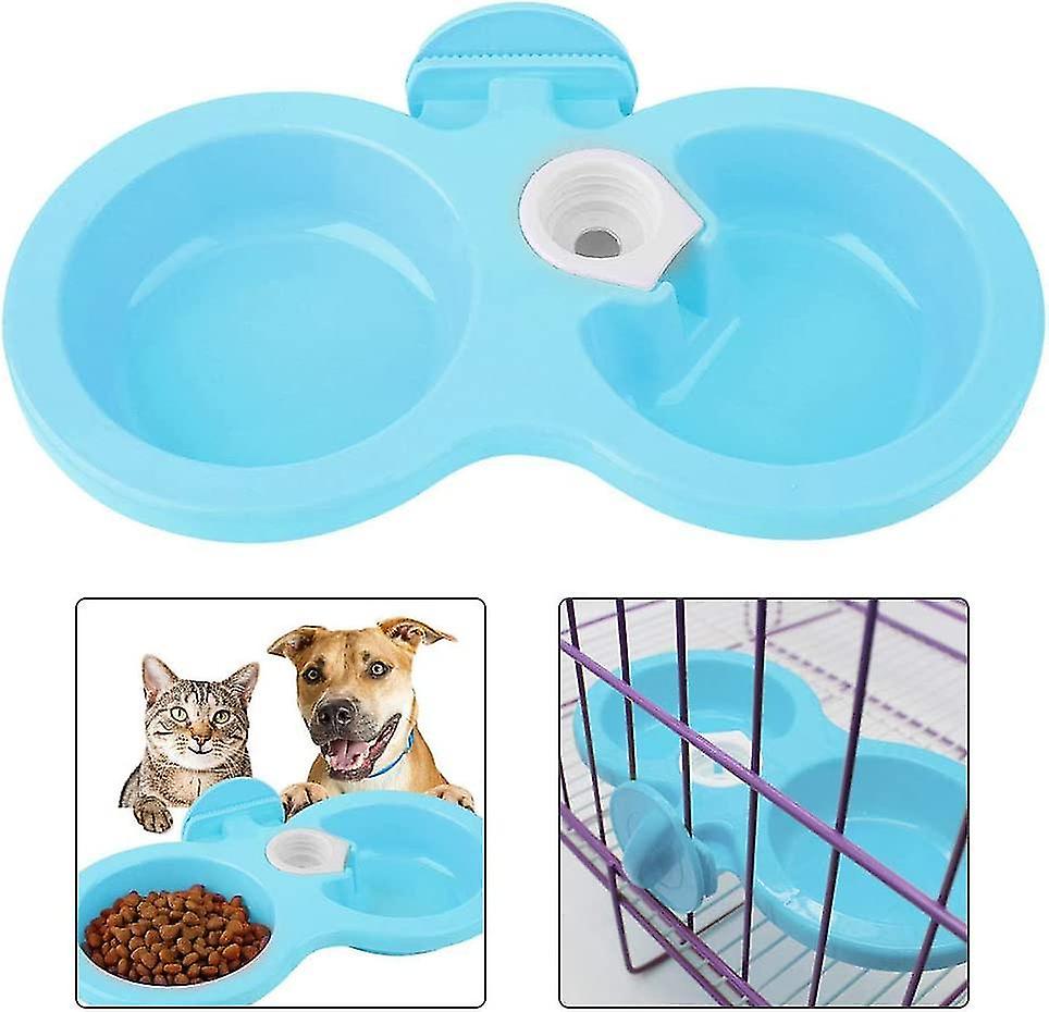 Dual Hanging Pet Bowl Double Bowl Pet Feeder Hanging Pp Cat Dog Puppy Coop Cup Water Bowl