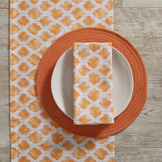 Watercolor Geo Table Runner Apricot