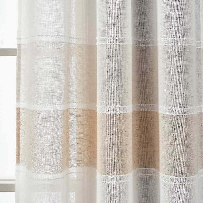 Lush Decor 2-pack Textured Stripe Grommet Sheer Window Curtains