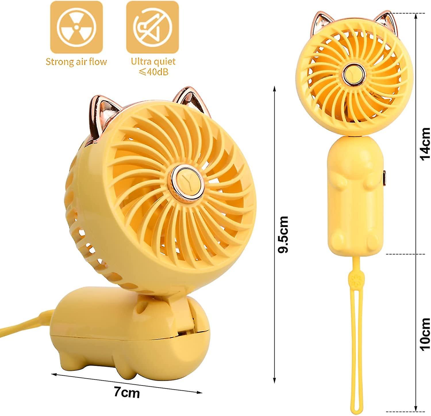 Handheld Fan， Mini Usb Fans， Recharable Portable Fan With 3 Speed， S Hand Held Personal Fans Foldable Desktop Fans For Girls Women Kids