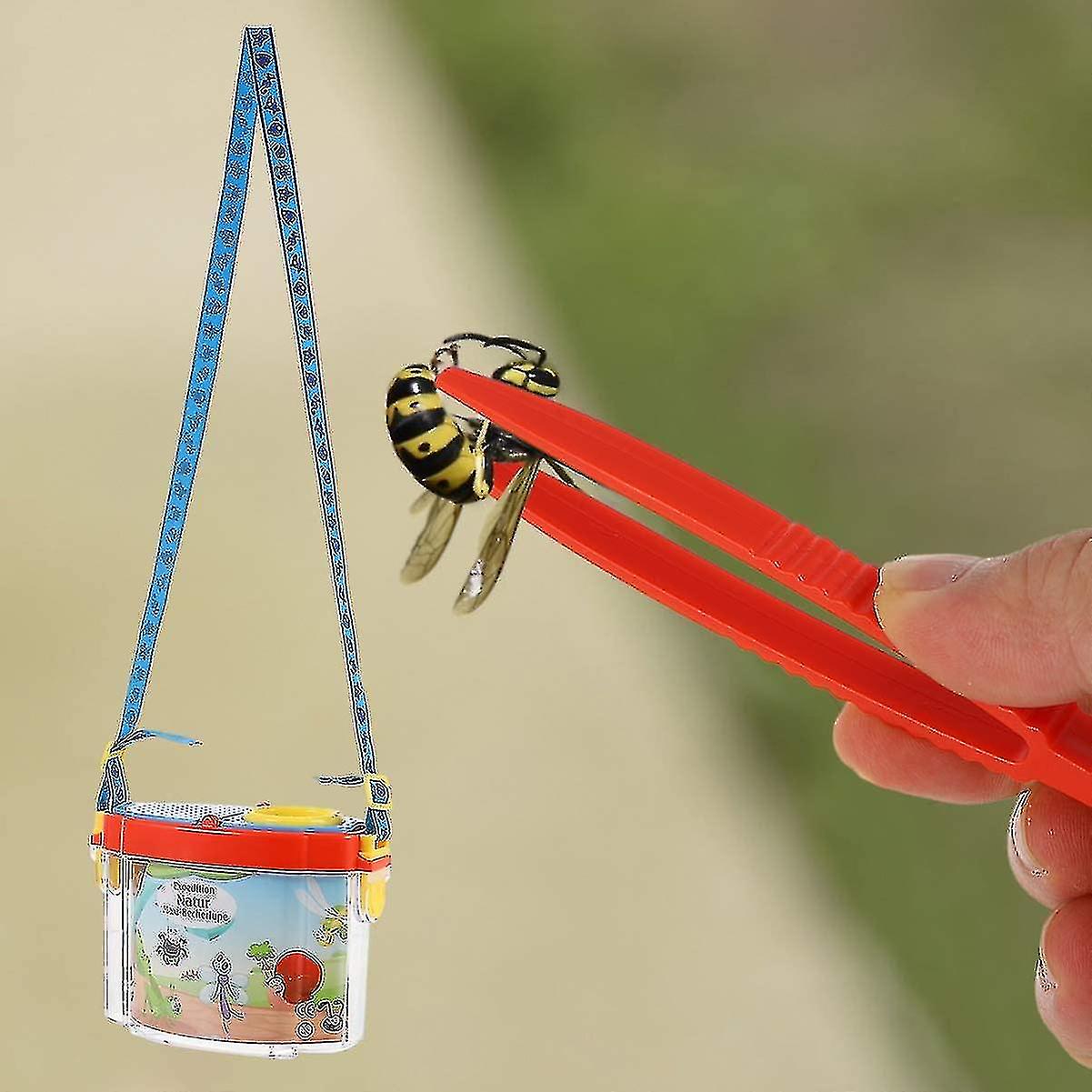 1 Set Bug Catcher Box Insect Explorer Toy Kids Magnifier Kit (red )