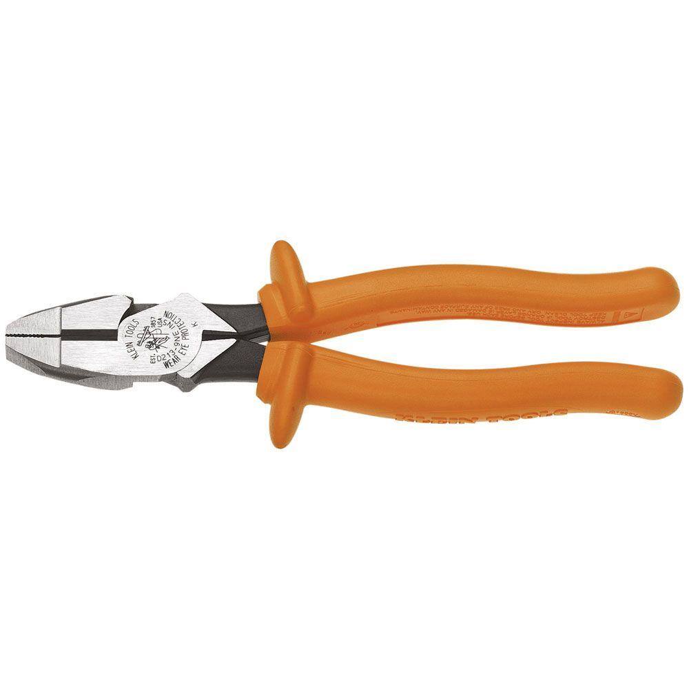 Klein Tools 9 in. Insulated High Leverage Side Cutting Pliers D213-9NE-INS