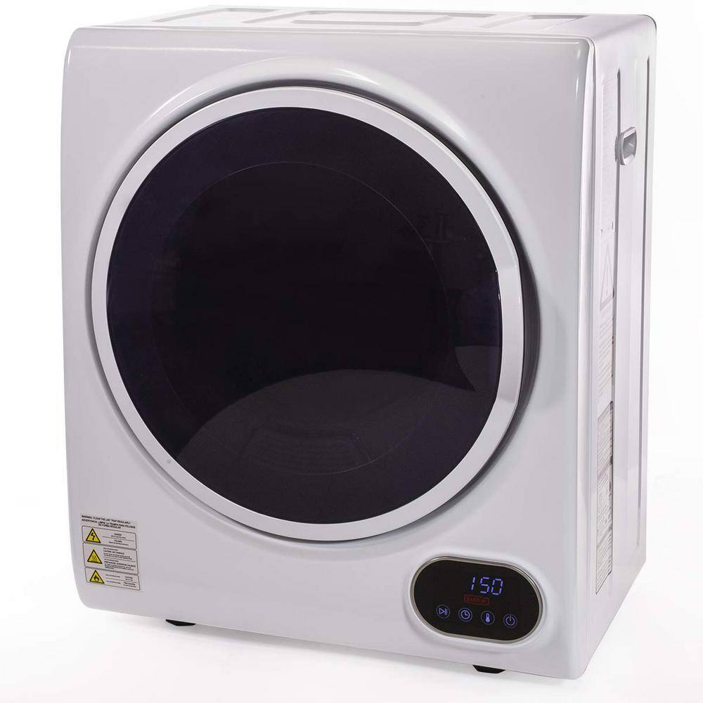 Barton 1.85 cu. ft. Portable Stainless Steel Automatic Laundry Tumble Dryer Machine with 3 Drying Modes and Timer in White 99821-H1