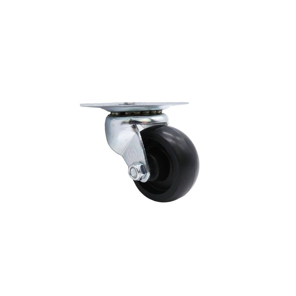 Everbilt 2 in. Black Polypropylene and Steel Swivel Plate Caster with 125 lb. Load Rating 49392