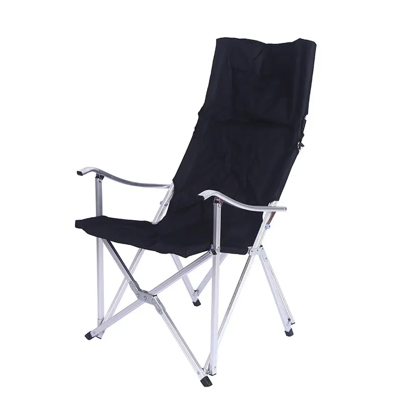 Custom Sizes Portable Outdoor High Backrest Chair Aluminum oy Folding Long Back Camping Chair For Fishing Beach Hiking Travel