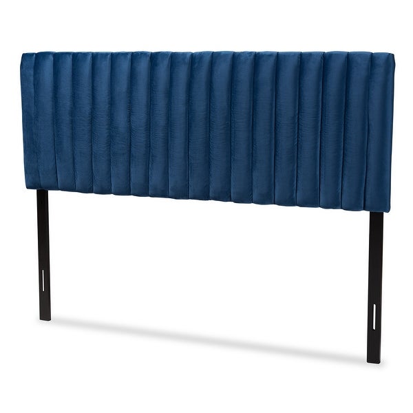 Emile Contemporary Channel-tufed Upholstered Queen Headboard-Navy Blue - - 34847531