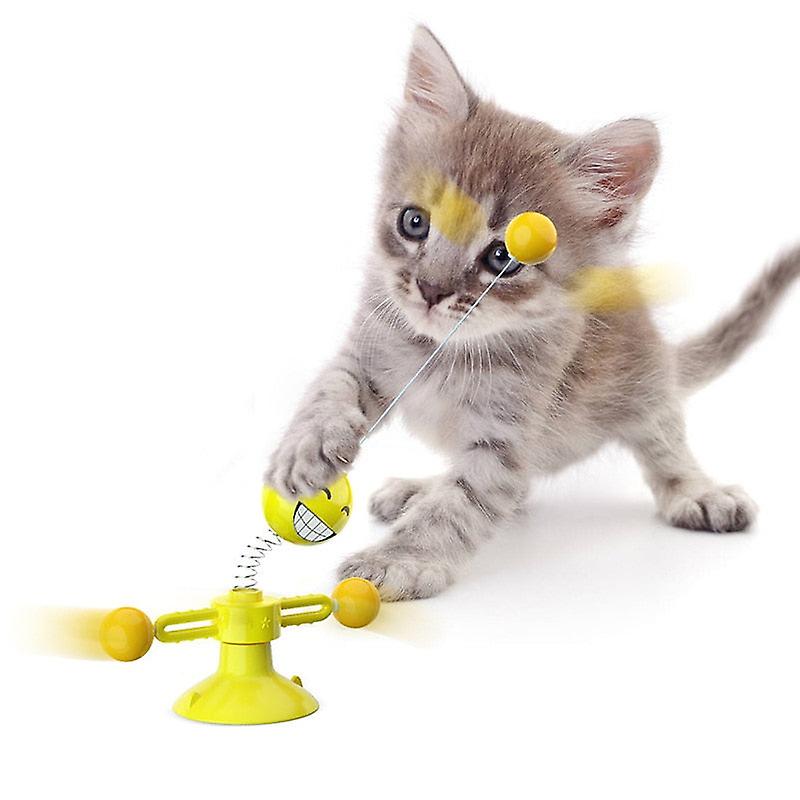 Funny face windmill cat toy