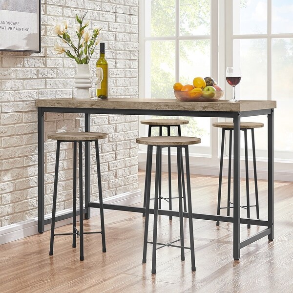 Taomika， Modern Bar Stools， Round Bar Chairs-Set of 2