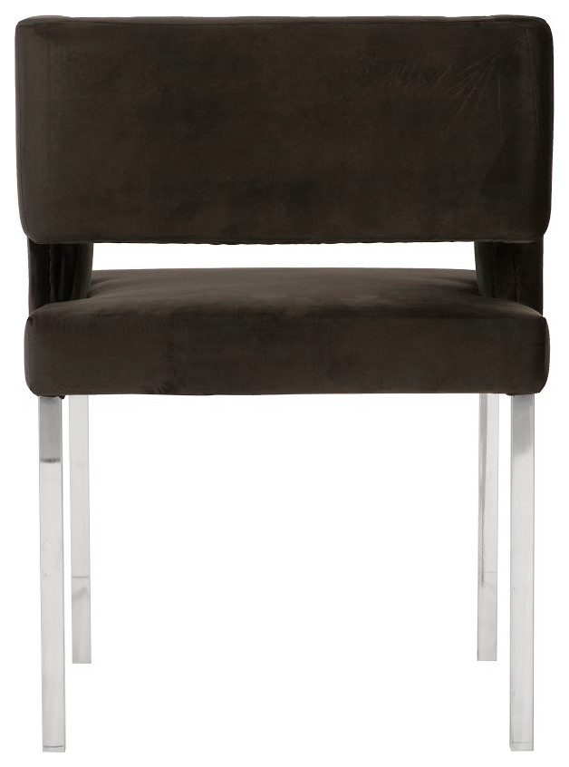 Raffia Dining Chair  Black Velvet  Stainless Steel Legs   Contemporary   Dining Chairs   by Phillips Collection  Houzz