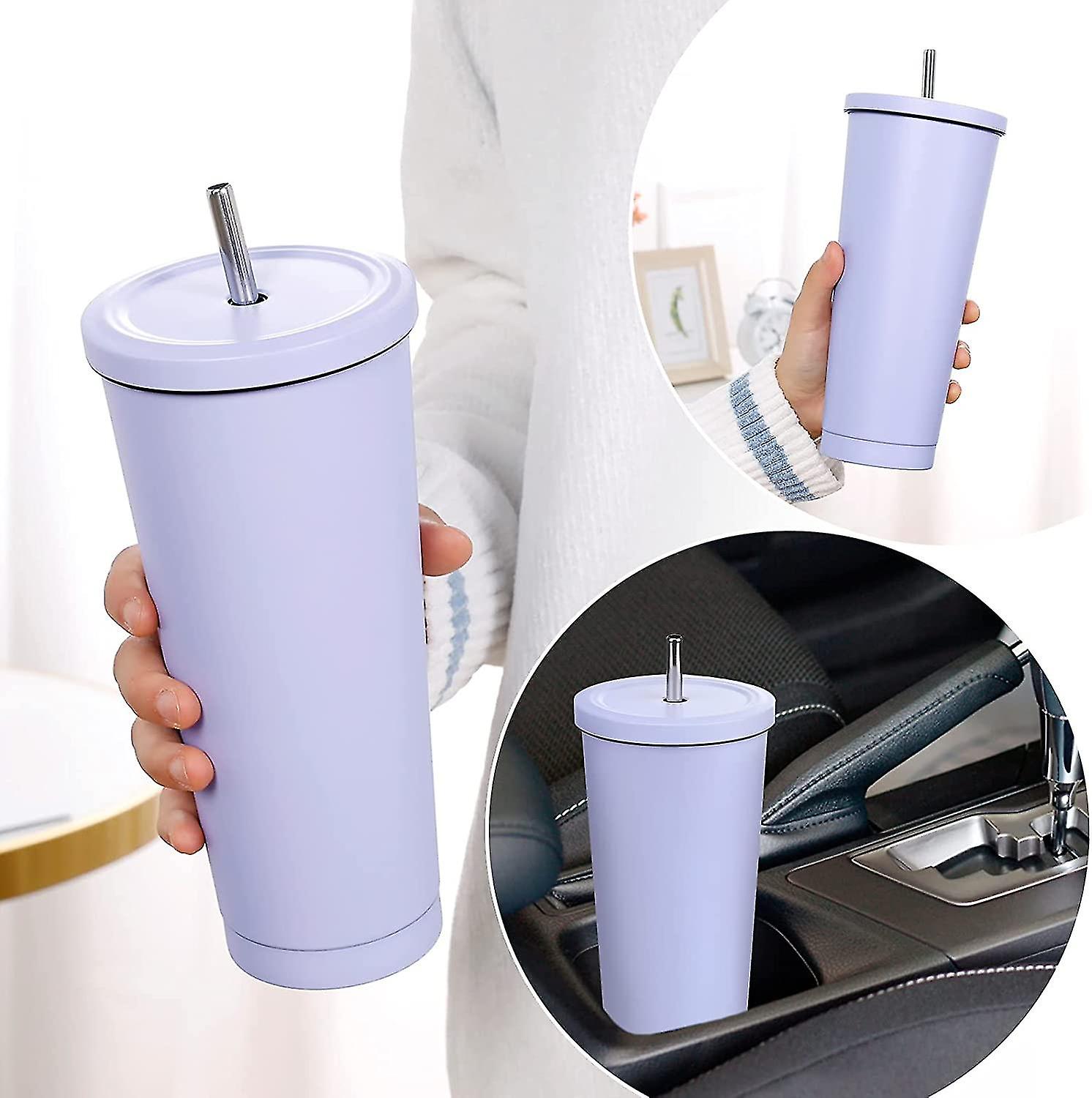 Botao Stainless Steel Tumbler With Straw And Lid， Double Walled Insulated Mug ，keeps Drink Hot And Cold For Hours， Ideal Travel Mug For Home/office/ca