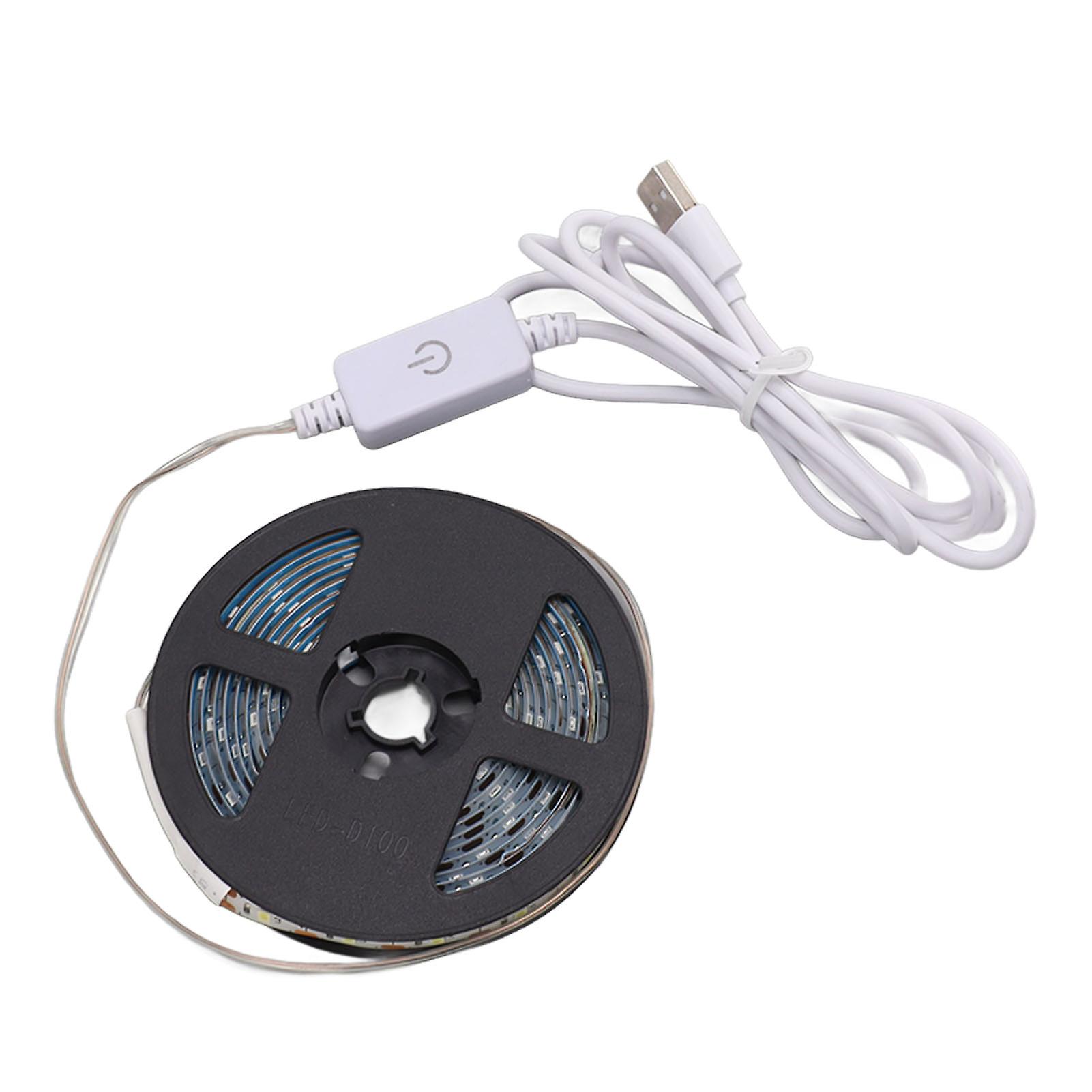 USB 5V LED Strip Lights Touch Control Dimmable Waterproof Flexible Cuttable LED Light Strip for Aisle Cold White 3 Meter