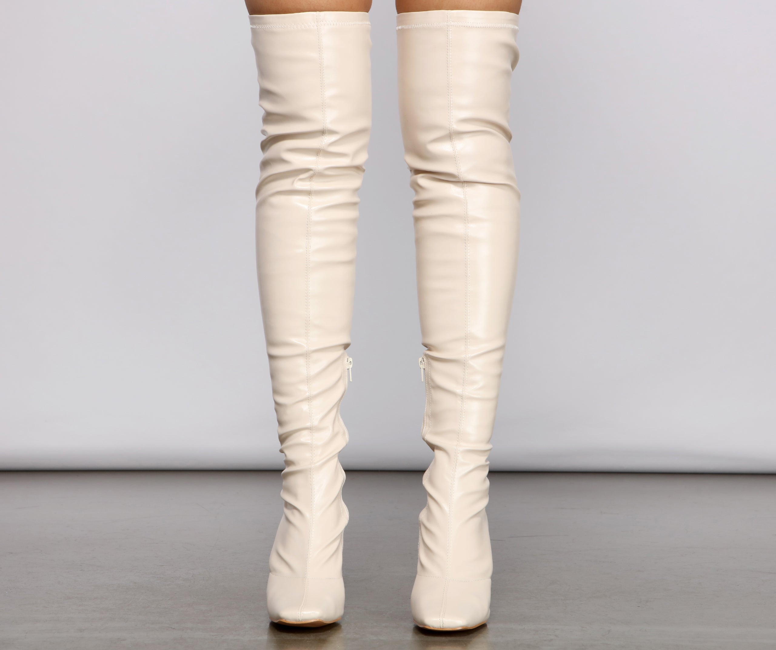 Level Up Thigh High Faux Leather Boots