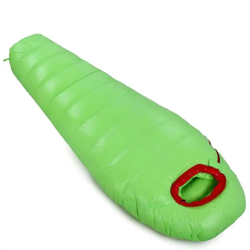 Mummy Down Sleeping Bag 3 Season Ultralight Sleeping Bag with Thermal Pocket Hood  Zippered Opening in Footbox. Lightweight