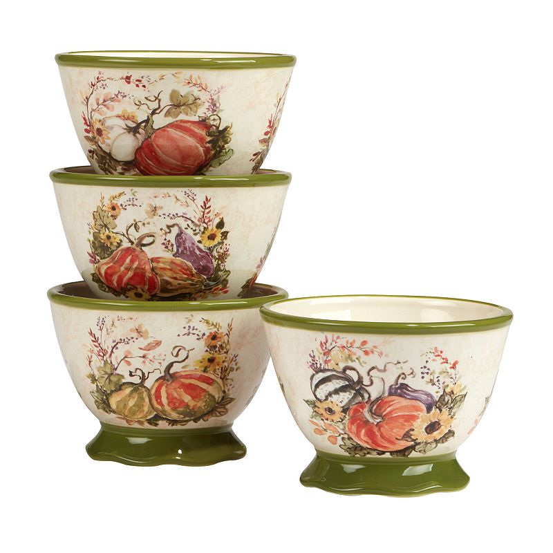 Certified International Harvest Morning 4-pc. Ice Ceam Bowl Set