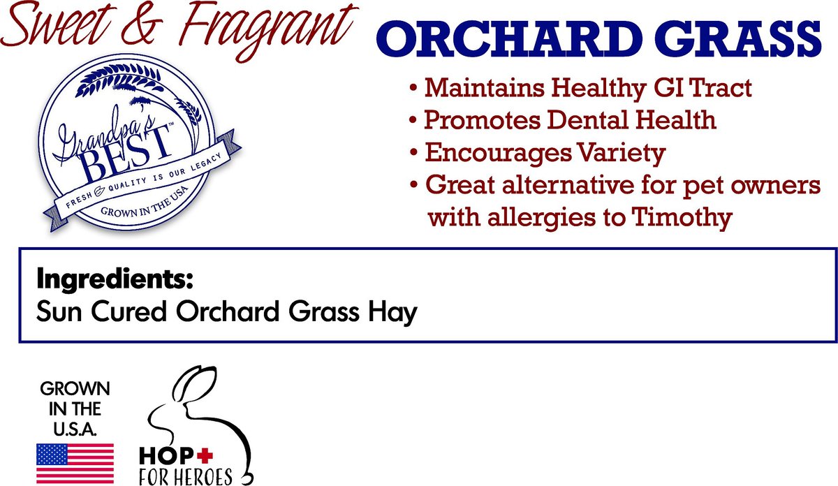 Grandpa's Best Orchard Grass Hay Small Pet Food