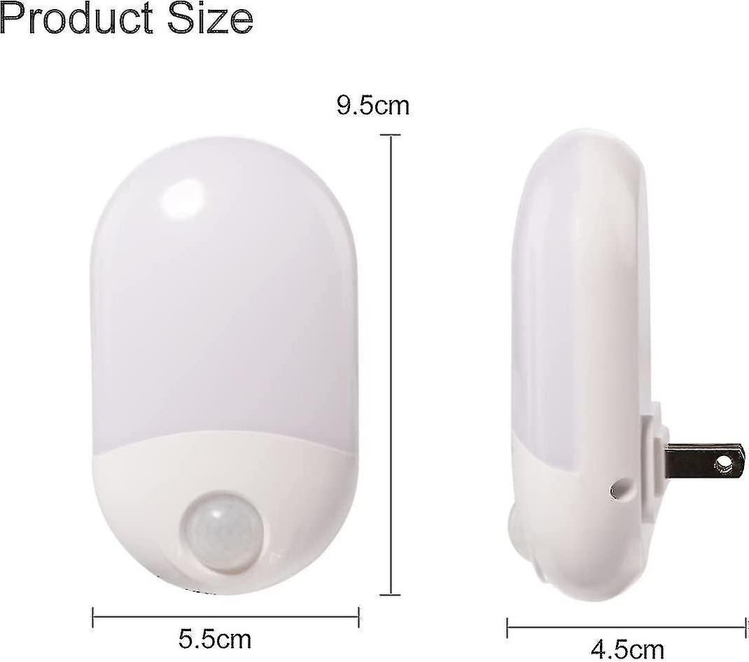 Led Motion Sensor Night Light Energy Saving Plug In For Children's Room ( Warm White)