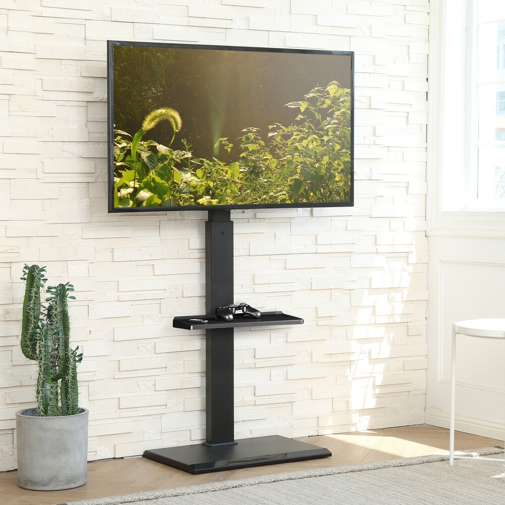 FITUEYES Floor TV Stand Height Adjustable Swivel Mount Up to 65 inches