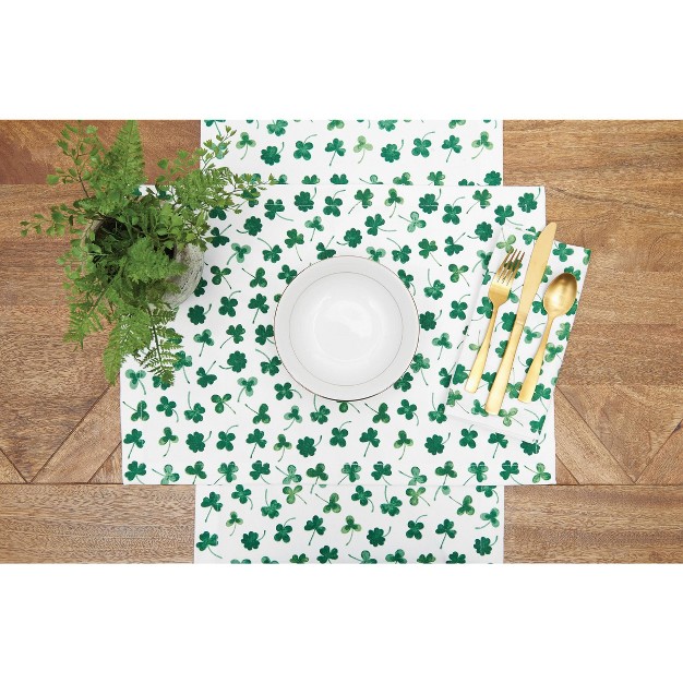 C amp f Home Clover Napkin Set Of 6 Shamrock Pattern St Patrick x27 s Day Cotton Machine Washable