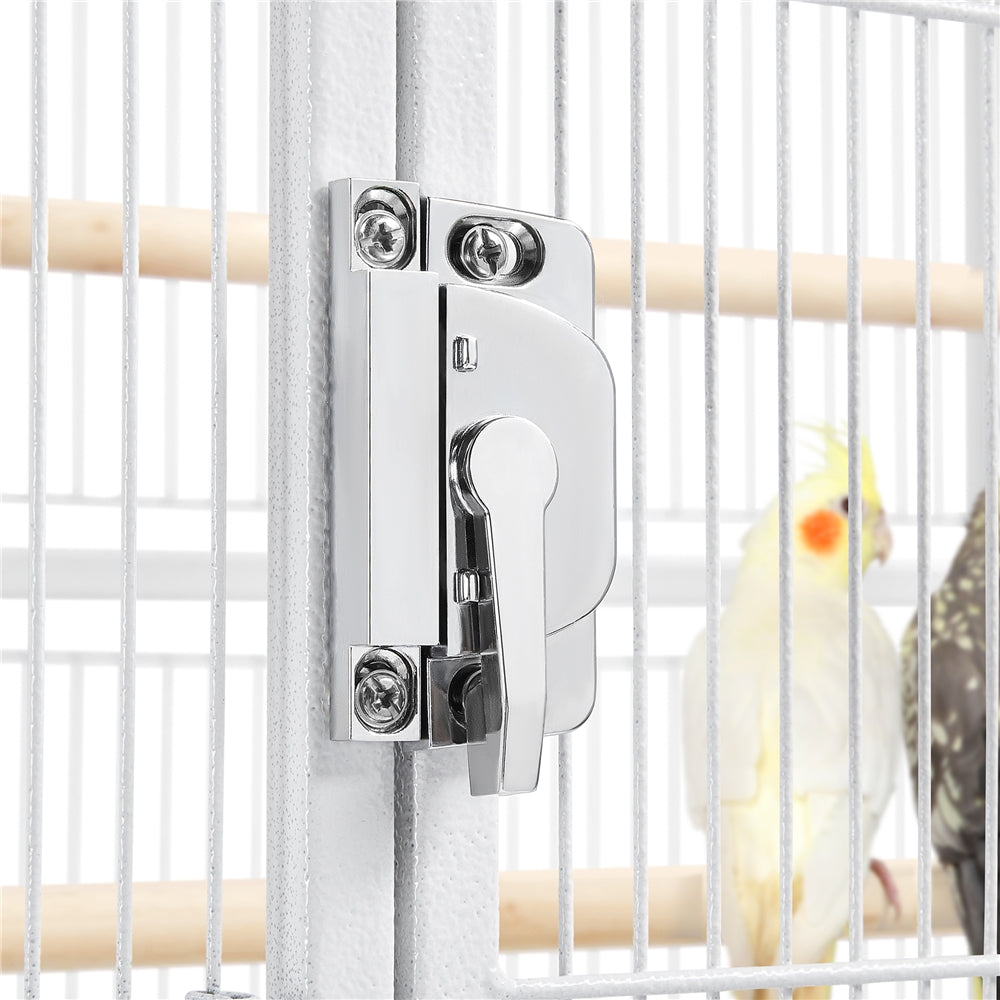 Yaheetech Rolling Parrot Cage Bird Cage for Conures Parakeets Cockatiels with Detachable Stand， White