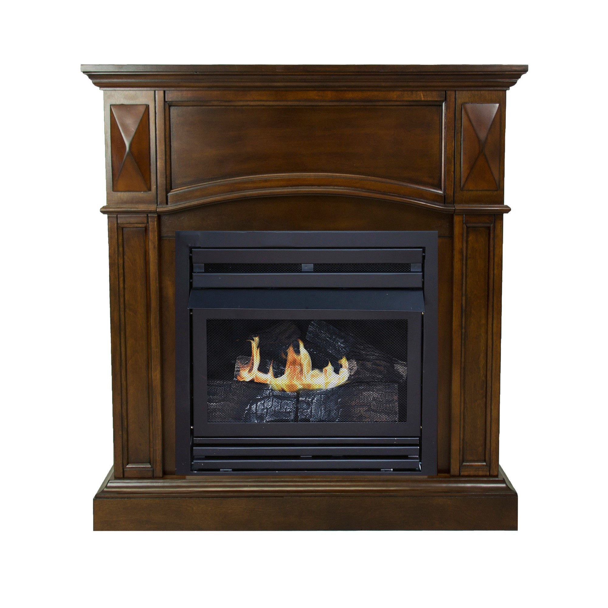 Pleasant Hearth 36 in. Propane (LP) Compact Freestanding Cherry Vent Free Fireplace 20,000 BTU