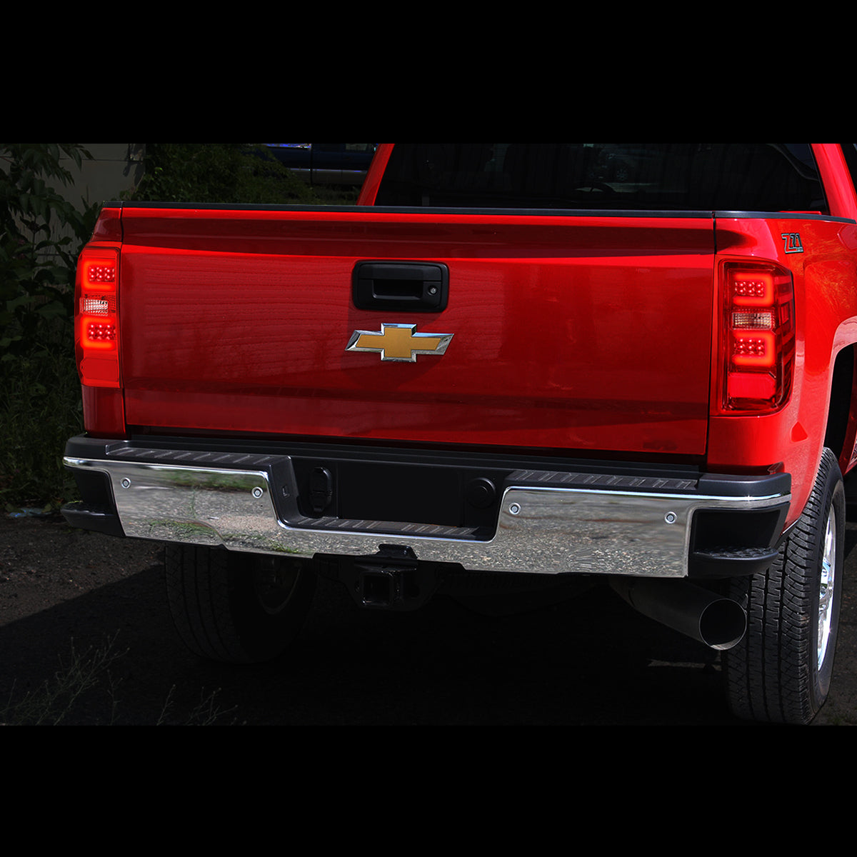 DNA Motoring TL-CSIL15-LED-3D-CH-RD For 2014-2019 Chevy Silverado / GMC Sierra 1500 2500 3500 HD 3D LED Light Bar Tail Lights ( Chrome Housing Red lens )