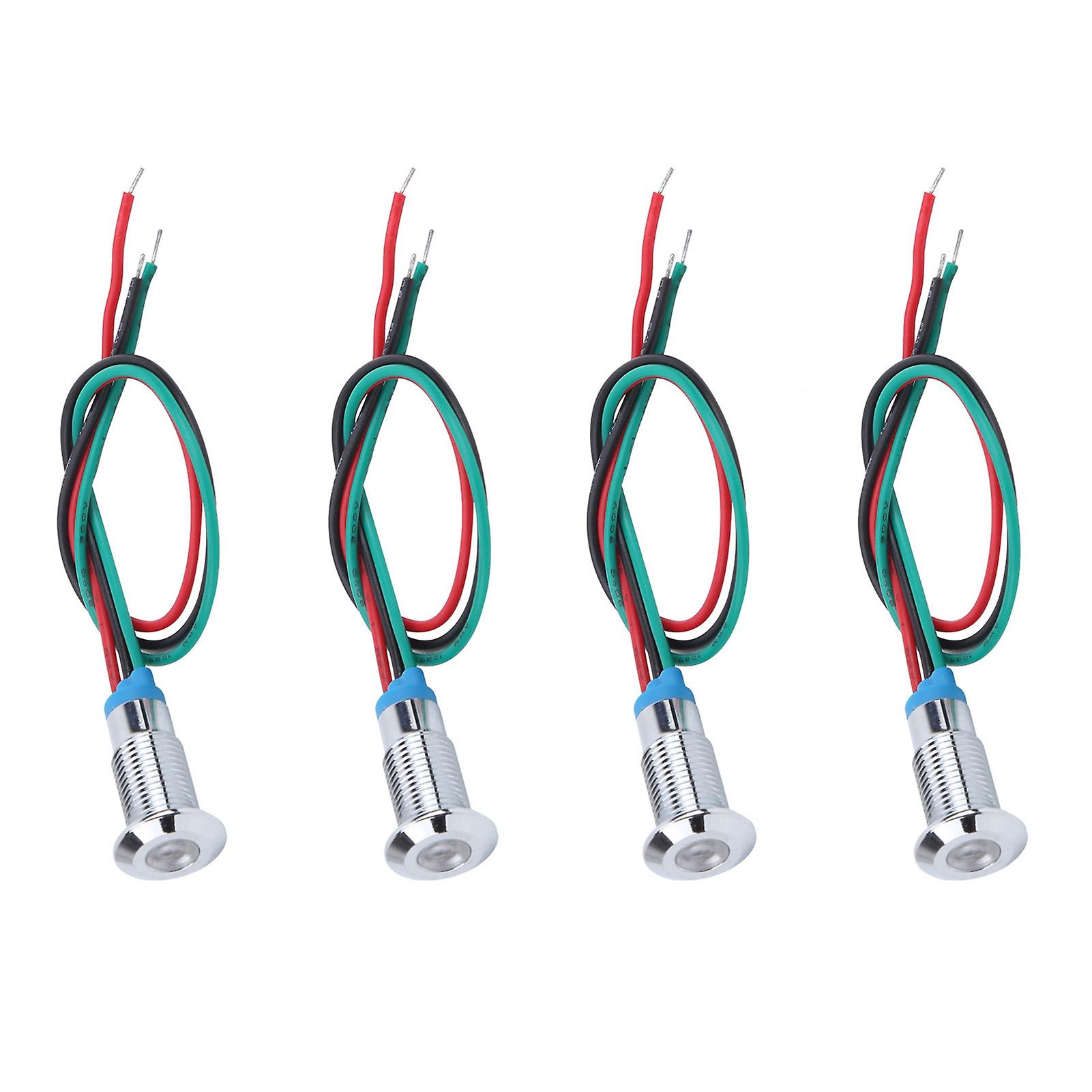 4 Set Led Indicator Light Common Cathode Lamp Industrial Control Components 8mm 110220vred And Green