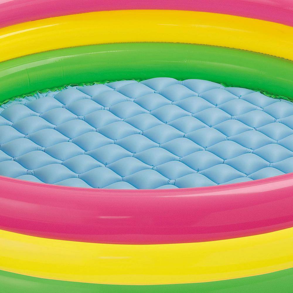 Intex Sunset Glow 4 ft. Round 13 in. D Colorful Kid Inflatable Pool 57422EP-WMT