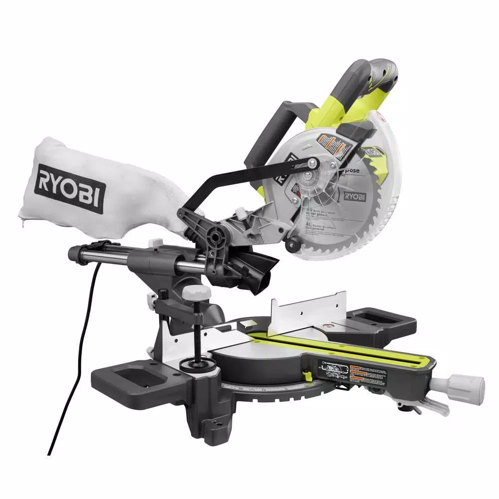 RYOBI 7 1/4 in. Sliding Miter Saw with Stand and#8211; XDC Depot