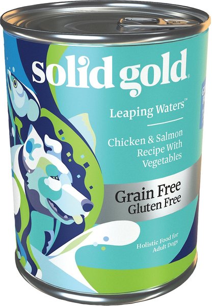 Solid Gold Leaping Waters Chicken and Salmon Recipe with Vegetable Recipe Grain-Free Small and Medium Breed Canned Dog Food