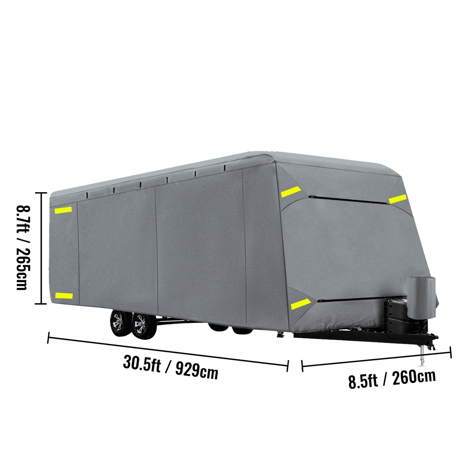 VEVOR RV Cover 27'-30' RV and Trailer Cover Extra-Thick 4 Layers Travel Trailer RV Cover Durable Camper Cover， Waterproof Breathable Anti-UV Ripstop for RV Motorhome with Adhesive Patch and Storage Bag