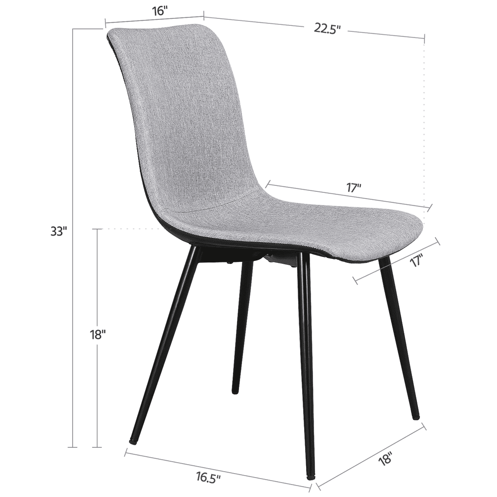 Topeakmart Dining Chair， Set of 4， Gray