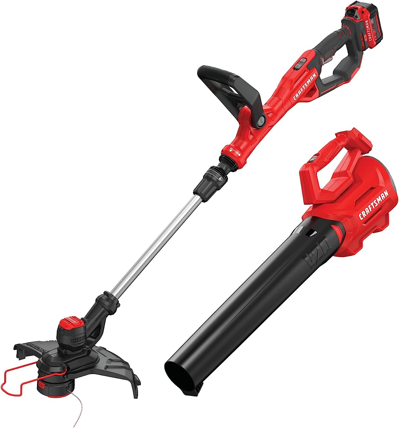 CRAFTSMAN 20V MAX WEEDWACKER String Trimmer and Leaf Blower Combo Kit， Battery and Charger Included (CMCK197M1 )