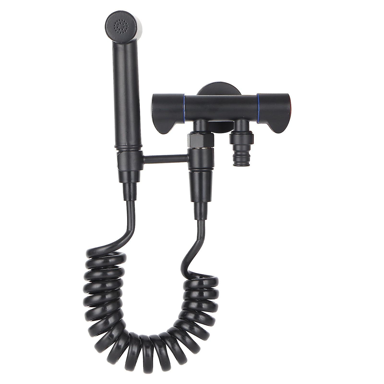 G1/2 Bidet Sprayer Set High Pressure Hand‑Held Bidet Diaper Sprayer Toilet Accessory Black