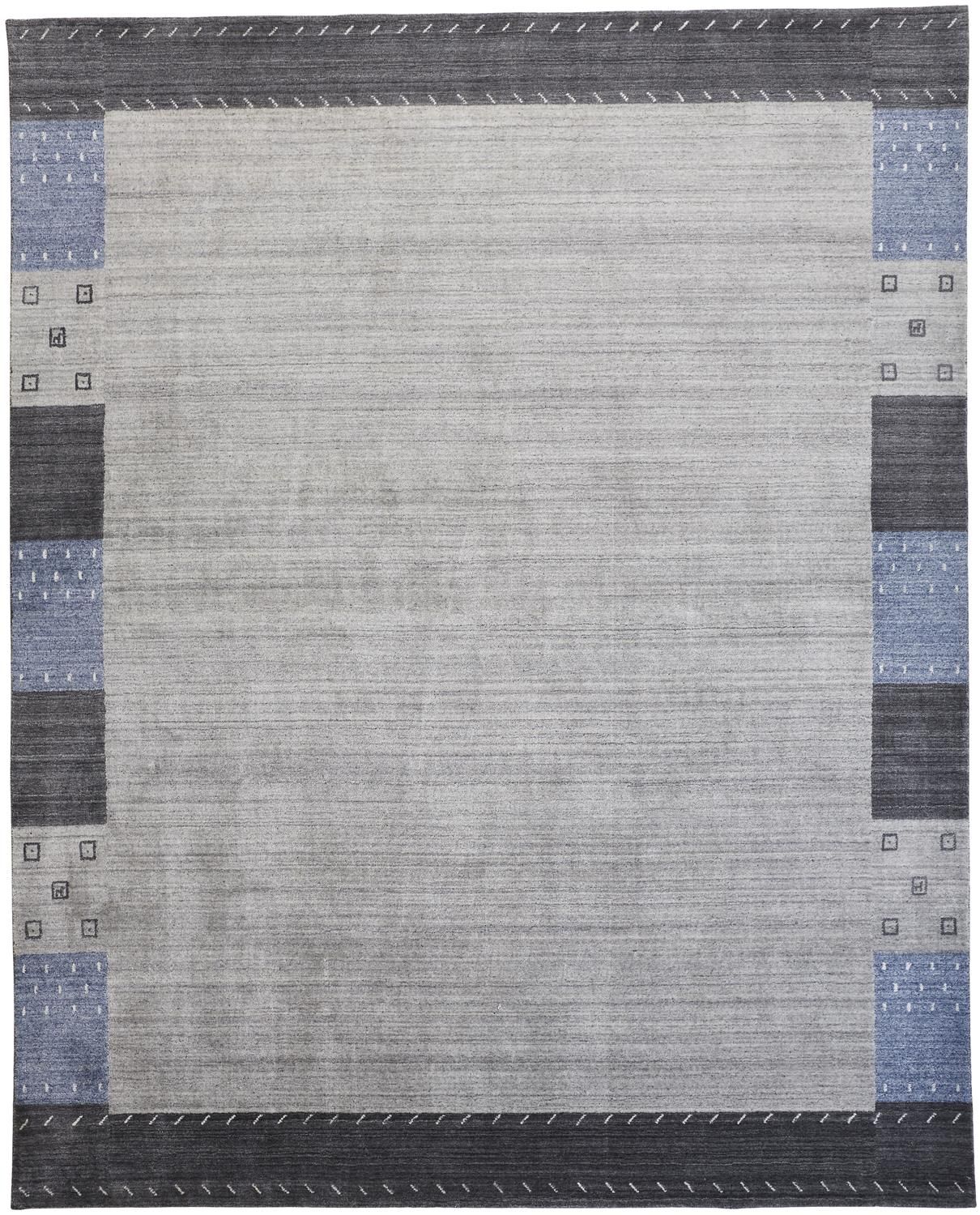 Yurie Hand Knotted Blue and Gray Rug by BD Fine