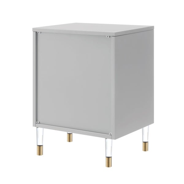 Nicole Miller  High Gloss 1-drawer Nightstand with Acrylic Legs - - 28416408