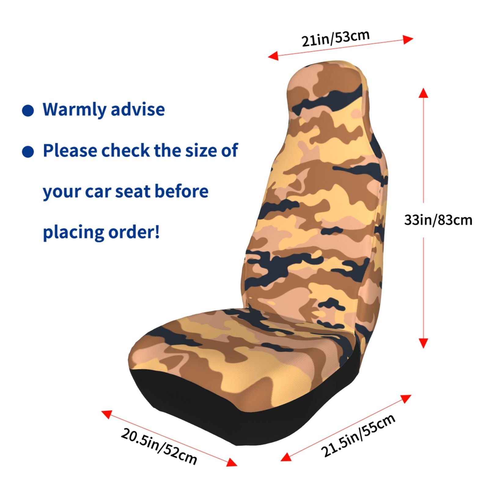 Camouflage Military Camo Art Car Front Seat Covers Protectors ， Abstract Texture Automotive Seat Covers for Cars Trucks Suv