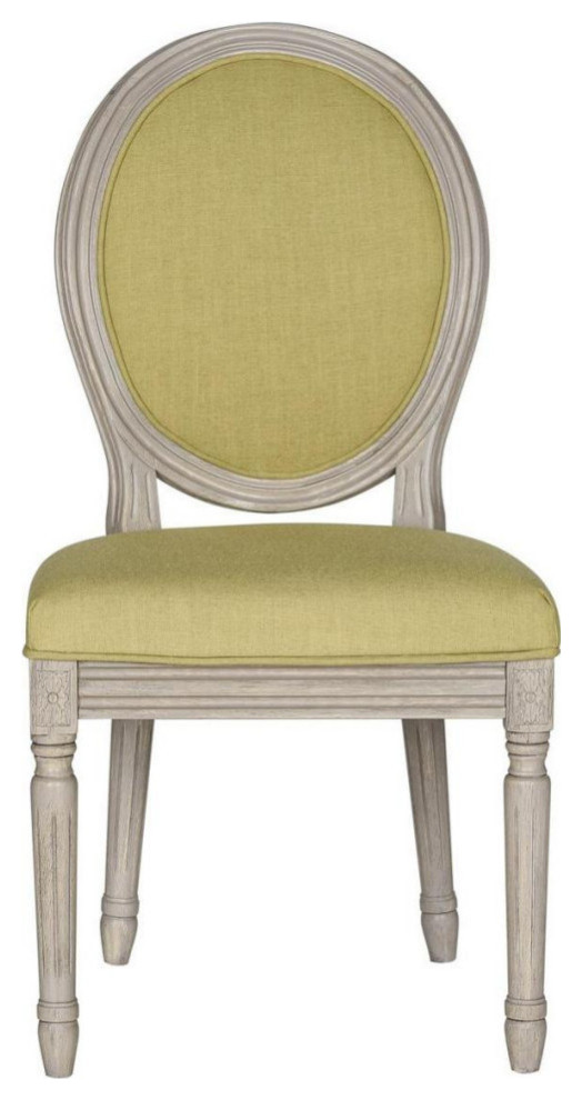 Ciley 19 quotFrench Brasserie Linen Oval Side Chair  Set of 2  Spring Green/Gray   French Country   Dining Chairs   by Rustic Home Furniture Deco  Houzz