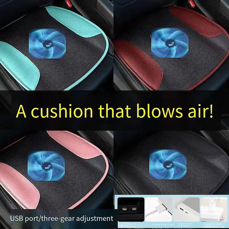 3d Spacer Summer Breathable Ice Silk Usb Electric Cooling Car Home Seat Pad Cushion Built-in Air Ventilated Fans For All Chair