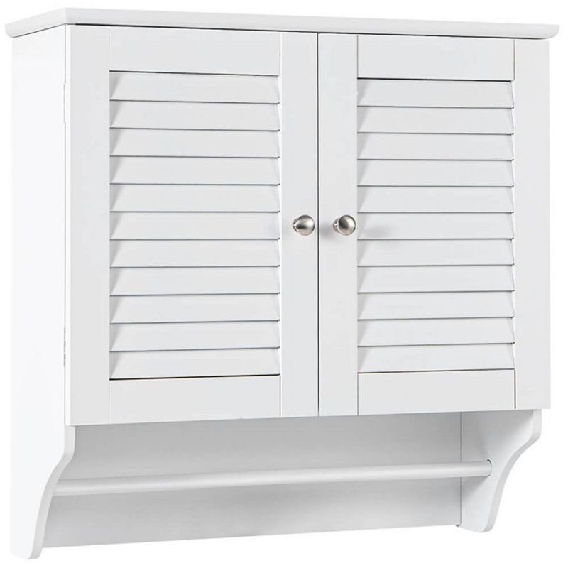 Hivago Bathroom Medicine Cabinet with Height Adjustable Shelf and Towels Bar