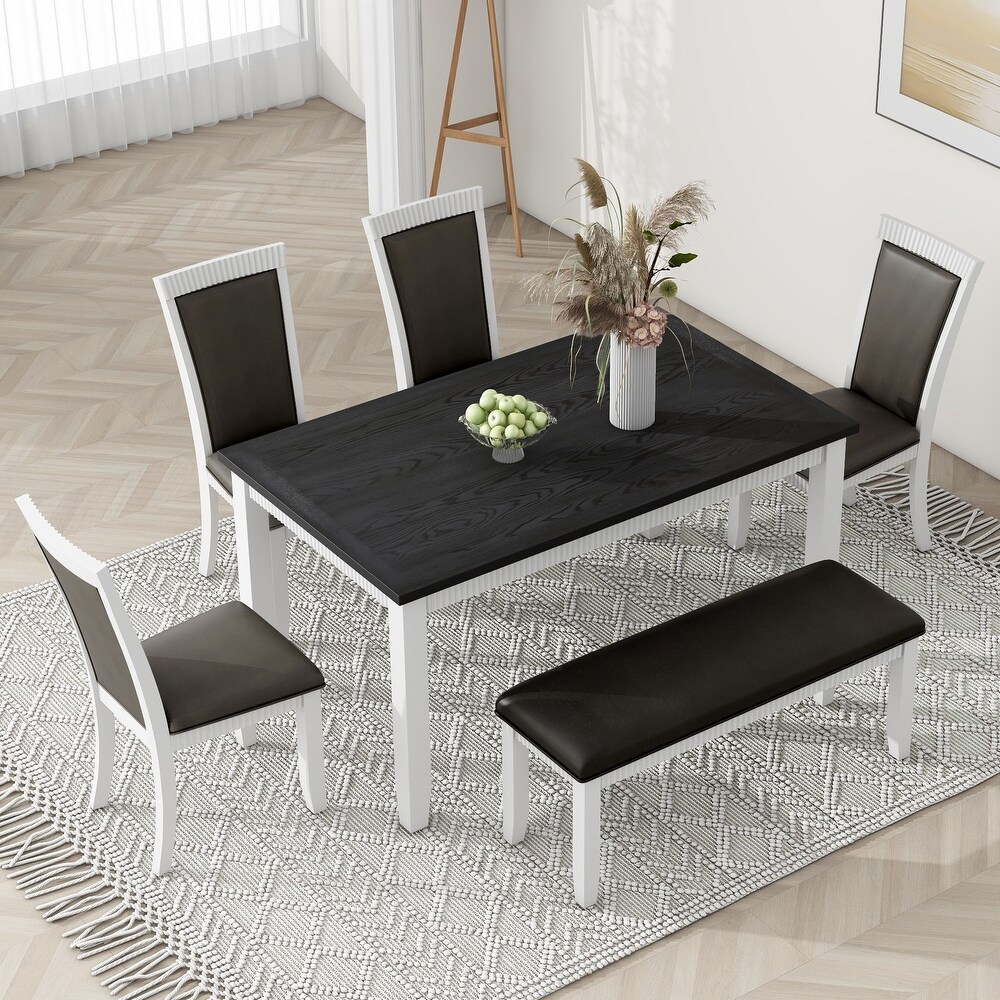 Solid Wood 6 piece Dining Table Set