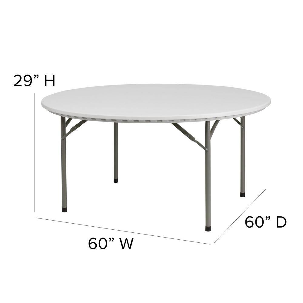 Carnegy Avenue 60 in. Granite White Plastic Tabletop Metal Frame Folding Table CGA-RB-5462-GR-HD