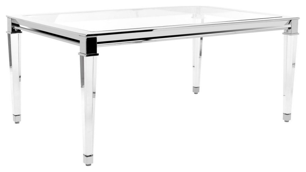 Envee Acrylic Coffee Table Silver   Modern   Coffee Tables   by Virgil Stanis Design  Houzz