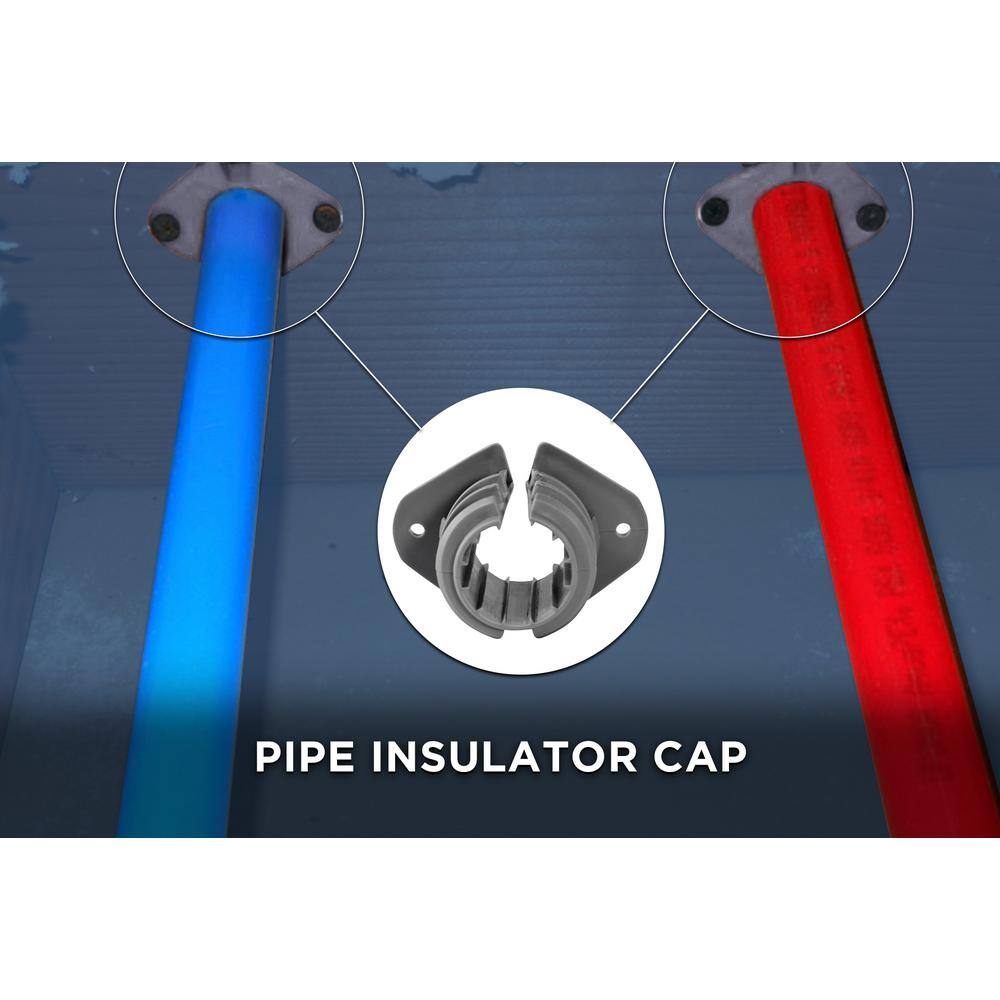 The Plumber's Choice 34 in. PEX Tubing Insulator Cap Metal Stud Insulator Cushions Wiring and Piping from Wood Hard Plastic (10-Pack) 034PXINS-10