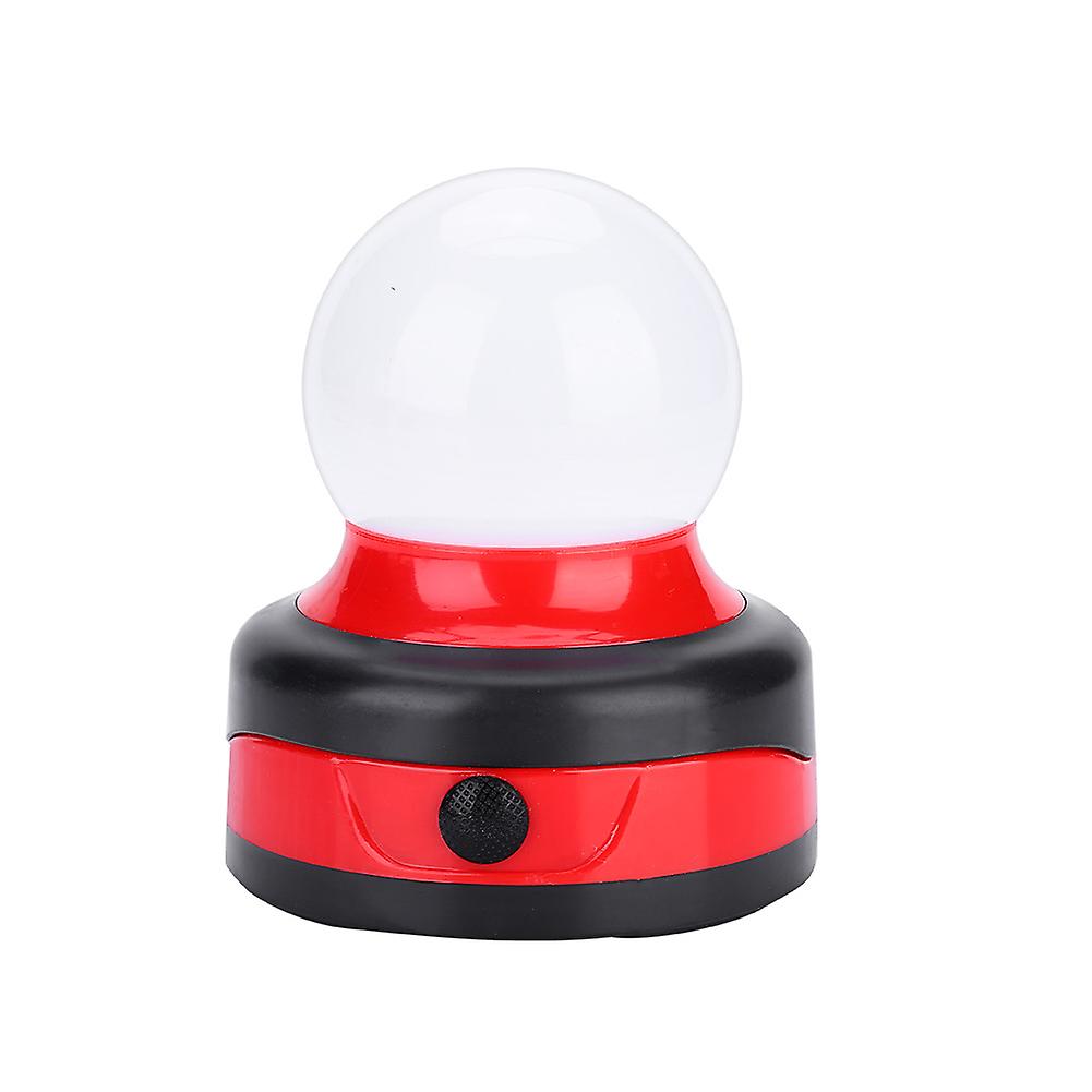 Outdoor Camping Portable Plastic Mini Round Led Flashlight Tent Light Lantern(red)