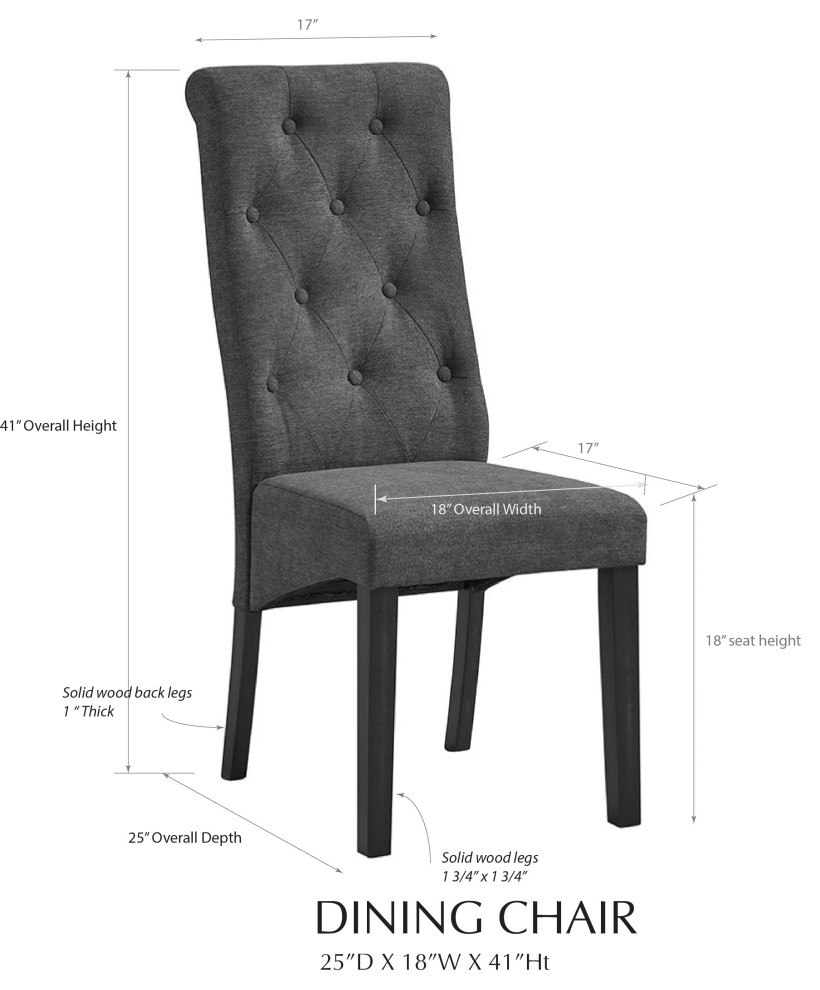 Huxley Upholstered Parsons Dining Chairs  Black Wood  Set of 2   Contemporary   Dining Chairs   by Pilaster Designs  Houzz