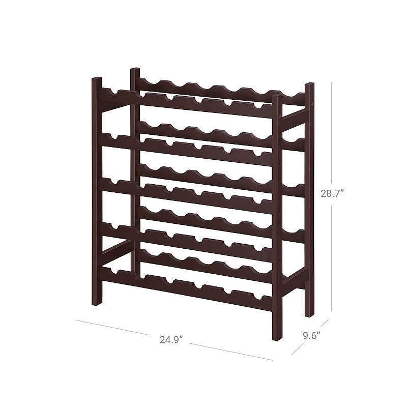 Wicker Wine Rack， 5-Tier Storage Shelf， Holds 30 Bottles