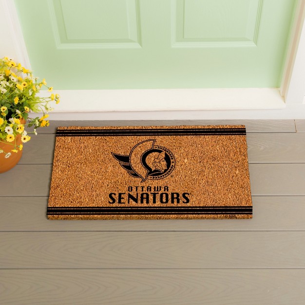 Evergreen Ottawa Senators Logo Natural Coir 28 X 16 Inches Indoor Outdoor Doormat