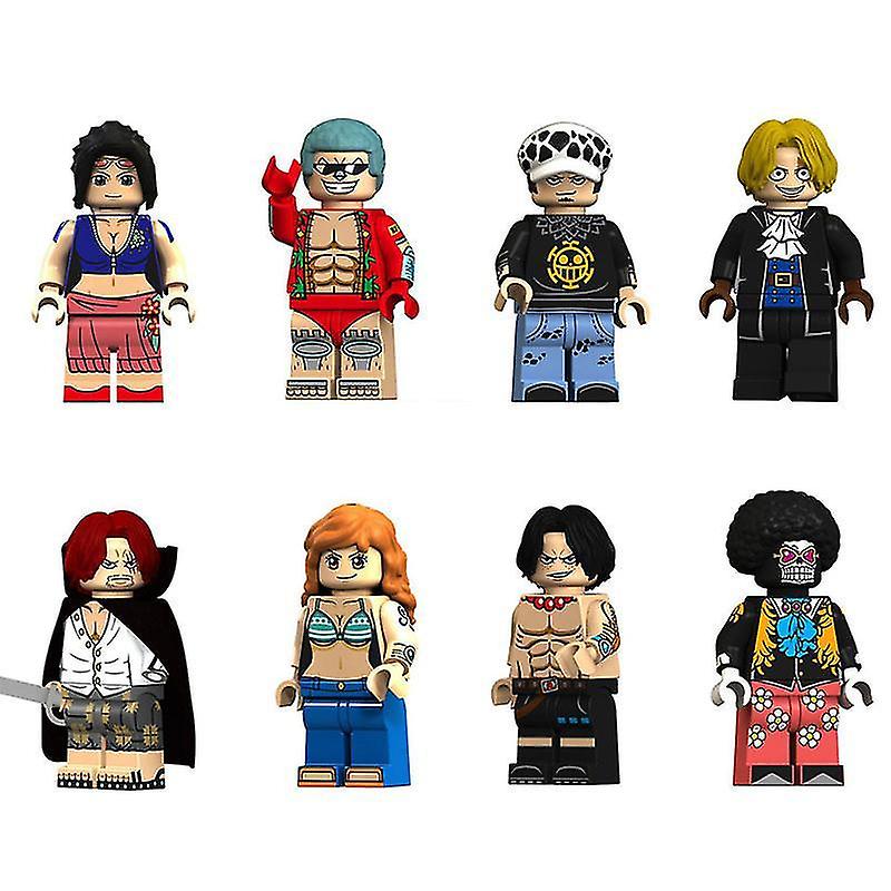 14pcs One Piece Building Blocks Luffy Figures Nami Brook Robert Chopper Educational Diy Toys Gifts For Children