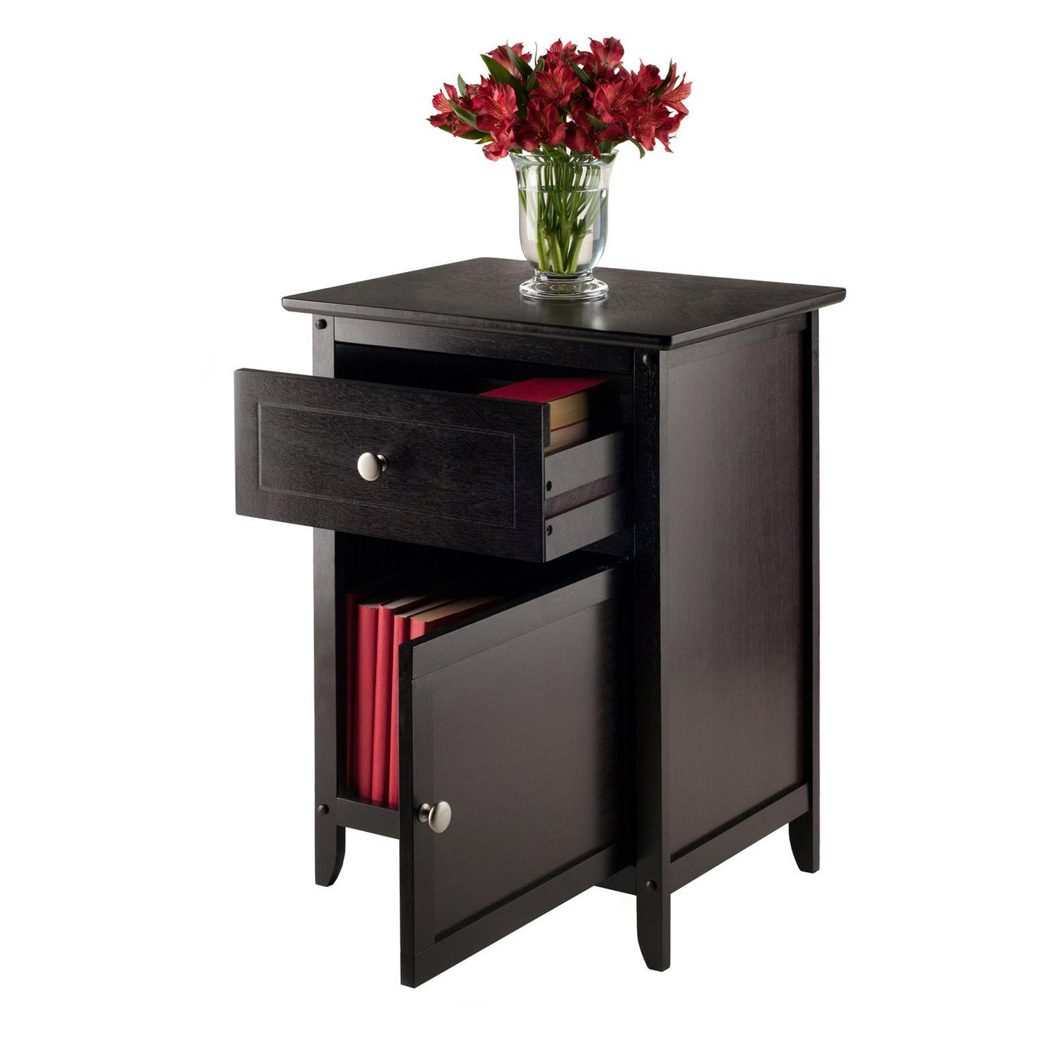 Winsome Wood Eugene Accent Table， Nightstand， Espresso Finish