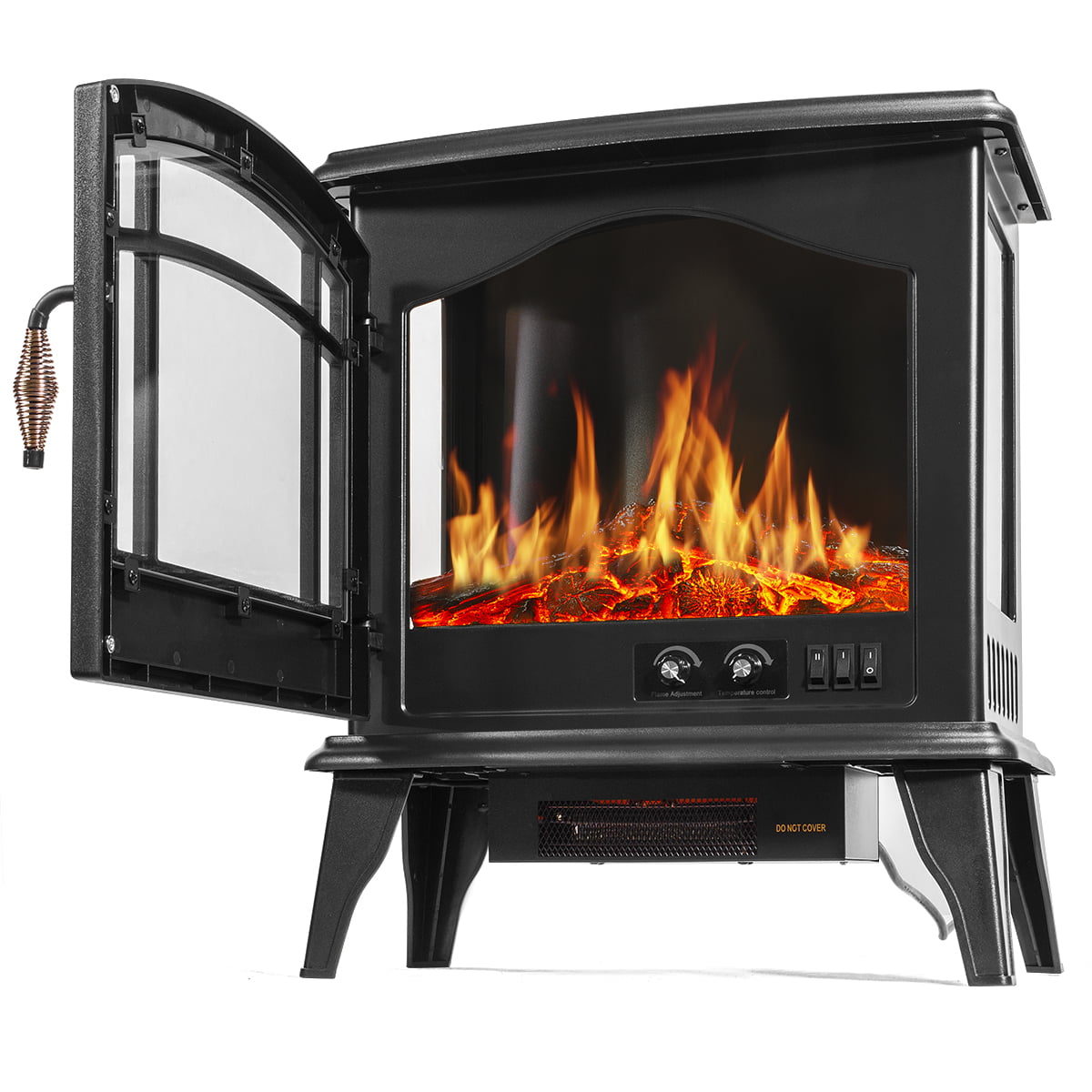 Barton Electric Fireplace Heater for inside home/portable 1500W 20" 3 - Black